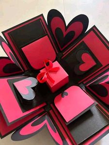 Handmade Black &amp; Red Rose Gift Box