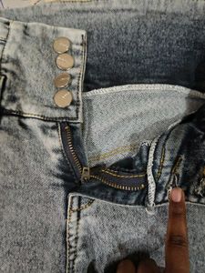 High-Waisted Acid Wash Jeans