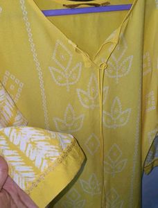 Vibrant Yellow Printed Kurta