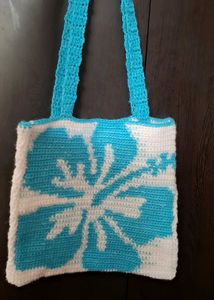 Handmade Crochet Flower Tote Bag