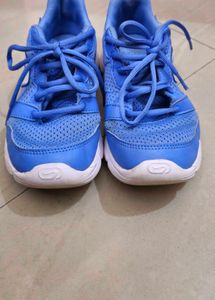 Blue Lace-Up Athletic Shoes