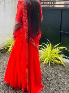 Rust  Embroidered  sequince Lehenga Set