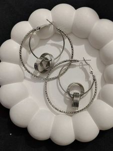 Chunky Hoop Earrings with Interlocking Rings