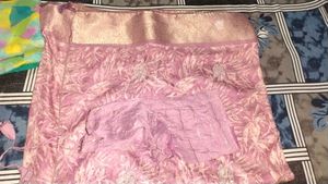 Beautiful Pink Saree with Blouse