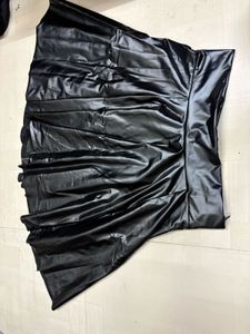 Black Faux Leather Mini Skirt