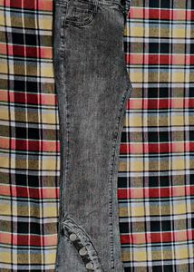SPYKAR Gray Flare Jeans with button design