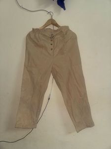 Women's Beige Paperbag Waist Pants