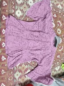 Purple Leaf Print Top