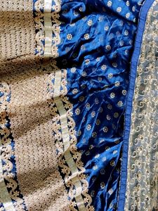Blue &amp; Gold Lehenga Choli Set