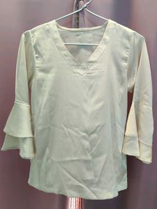 Cream Bell Sleeve Top