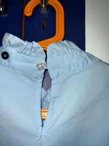 Cute Blue Ruffle Top