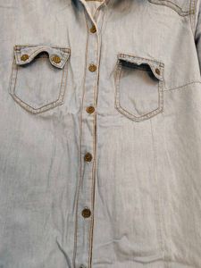 Light Wash Denim Shirt for women