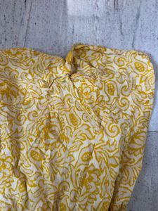 Yellow Floral Strapless Maxi Dress