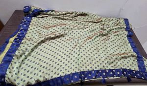 Elegant Navy-Mint Silk Saree with  blouse