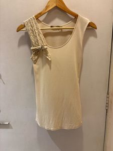 Elegant Cream Top with Lace Detail