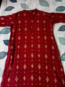 ✨Elegant Maroon Printed Kurta💞