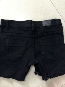 Black Denim Cut-Off Shorts
