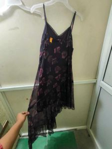Zudio Floral Mesh Asymmetric Slip