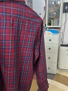 Men's Red Plaid Long Sleeve Shirt