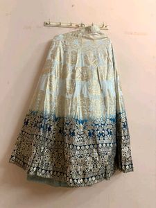 Elegant Blue &amp; Gold Lehenga Choli Set
