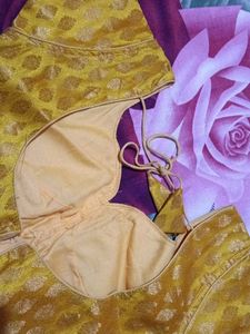 Beautiful Yellow Brocade Blouse
