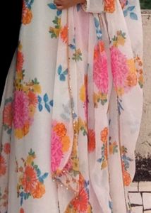 Floral Print Kurta with dupatta