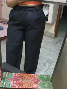 korean Charcoal Wide Leg Pants