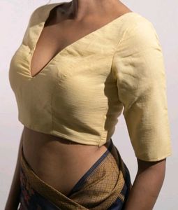 Elegant Yellow V-Neck Blouse