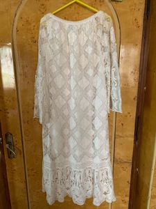 Bohemian White Lace Midi Dress