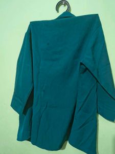 Stylish Teal Collared Button-Up Shirt