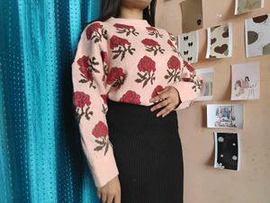 ❤️Floral Print Knit Sweater