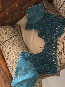 Sky blue Shaded Bandhani Saree (New)