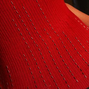 Sparkling Red Knit Top