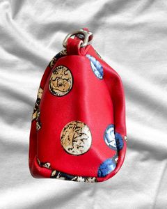 vintage Coin Print Red handbag
