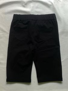 Celine Black Cycling Shorts with Side Stripes