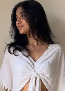 Chic Tie-Front White Crop Top