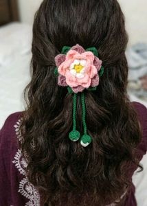Handmade Crochet Flower Hair Clip