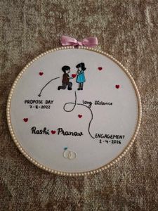 Custom Couple Embroidery Hoop Art