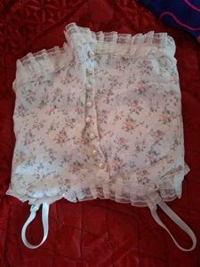 Sweet Floral Lace Trim Camisole Top