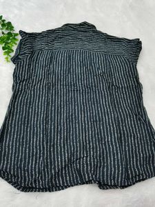 Striped Short Sleeve Button-Up Shirt