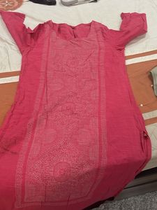 Vibrant Pink Printed Kurta