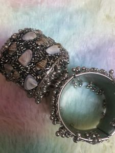 Boho Silver Bangle Set