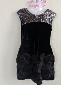 Sequinsn Flower Patch Velvet Dress