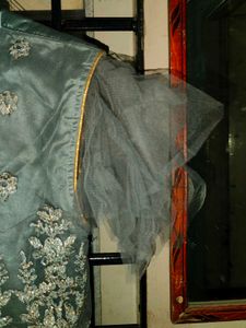 Elegant Grey Embroidered Gown (never used)