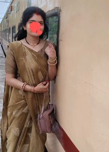 Elegant Brown Saree with Leaf Print