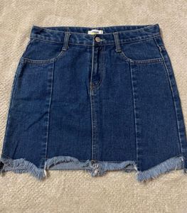 Distressed Denim Mini Skirt