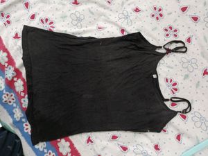 Black Stone Beaded Fancy Top For Party Wear