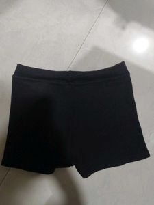 Black Cotton Shorts