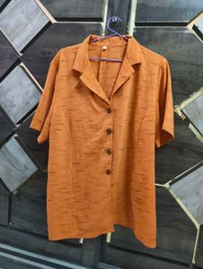 A perfect Orange shirt mini dress/shirt