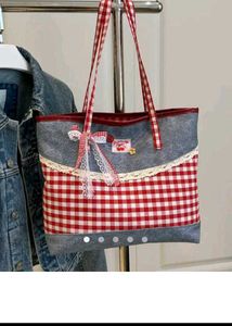 Cute Cherry Gingham Tote Bag Savana
